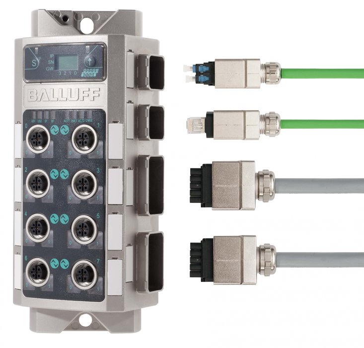 PROFINET push-pull IO-Link Mastermoduler: dataöverföring via fiberoptik eller kopparkablar